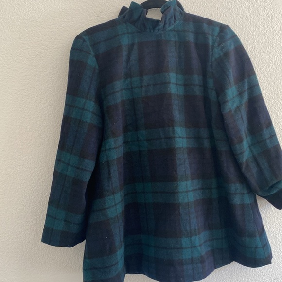 Tuckernuck Plaid Blouse in Blue and Black - Picture 6 of 10